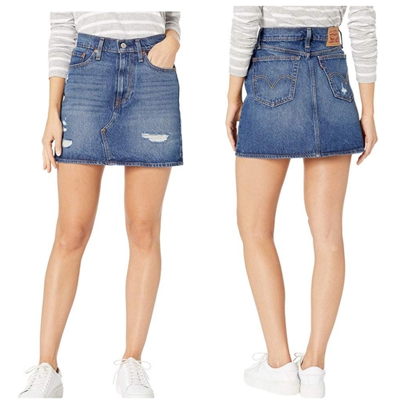 SALE!✨ Levi's Deconstructed Mini Skirt Distressed - Picture 2 of 8